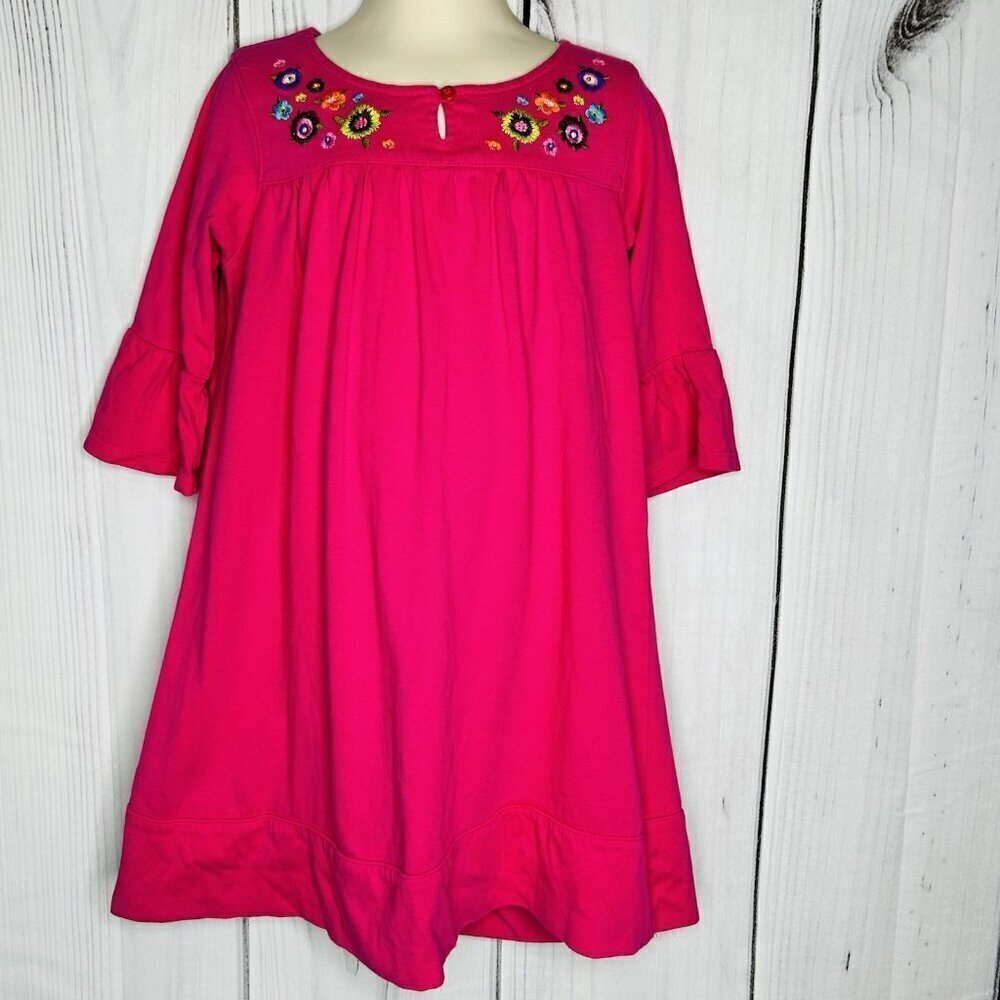 Carter’s Toddler Girls Pink Long Sleeve Dress Size 4T Floral Embroidery